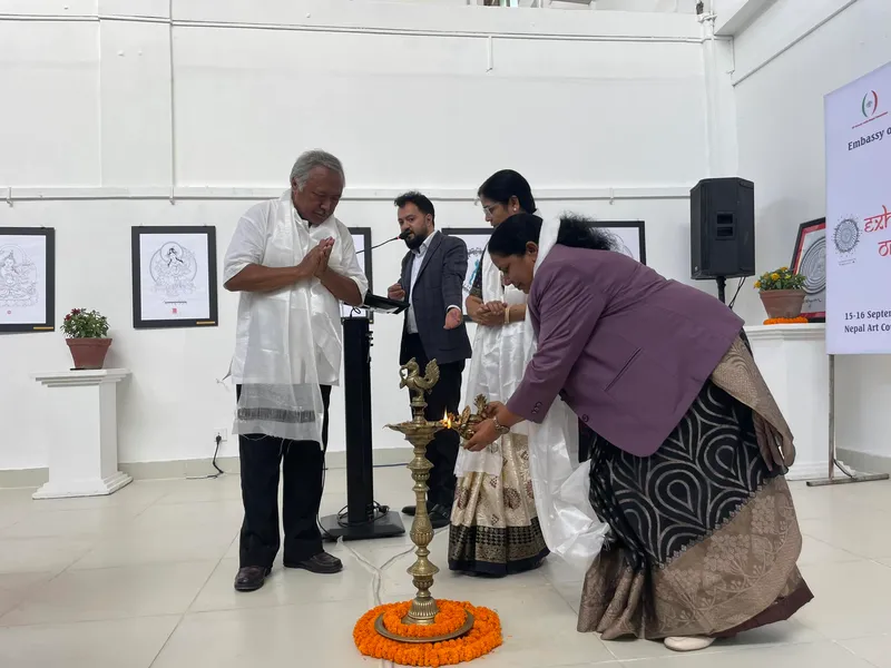 Cover image for Indian Embassy in Kathmandu, B. P Koirala India-Nepal Foundation jointly organizes Exhibition and Talk on Sambhota at Nepal Art Council